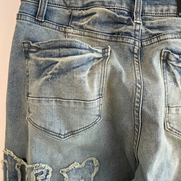 Smoke Rise Red Jeans Size 11/29 Blue Denim Acid Wash High Rise Flare Curvy Fit - Picture 7 of 14